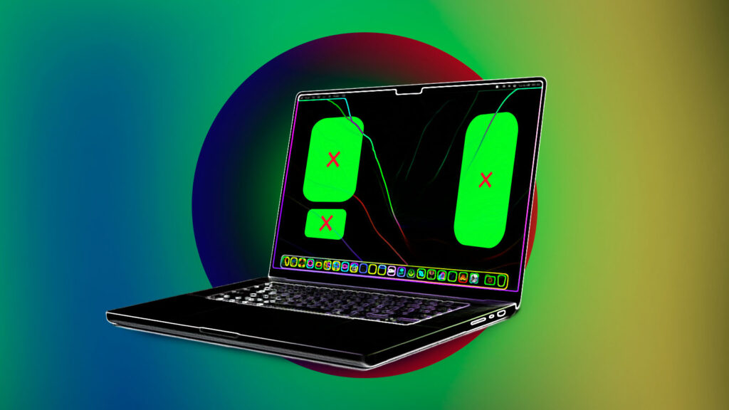 tela de computador mostra espaços de anúncios vazios marcados com a letra X