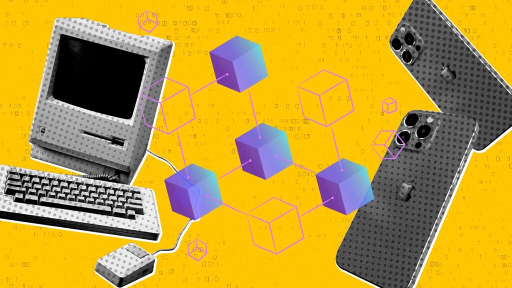 computador Mcintosh e iPhone, dois dos mais importantes produtos da Apple