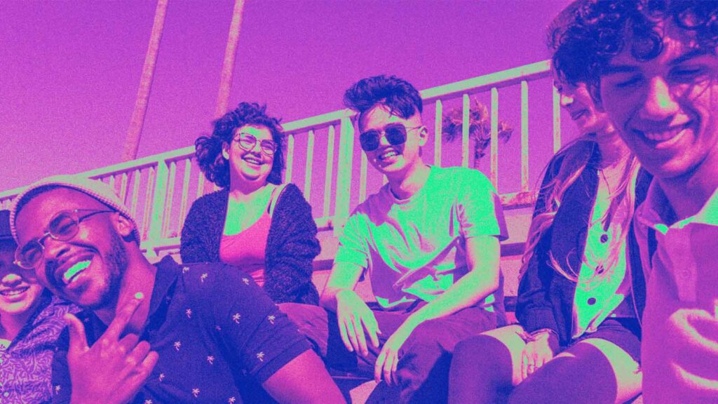 jovens da geração  Z se reúnem para comemorar