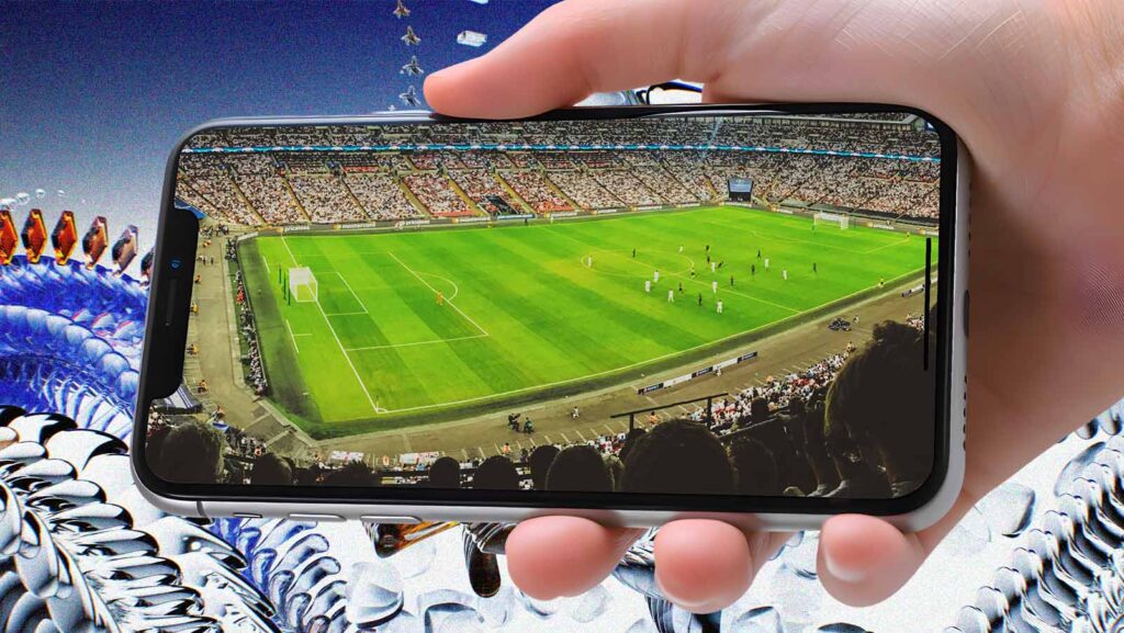 celular focaliza campo de futebol