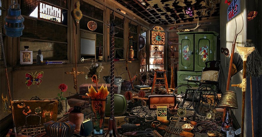 sla cheia de objetos acumulados em desordem