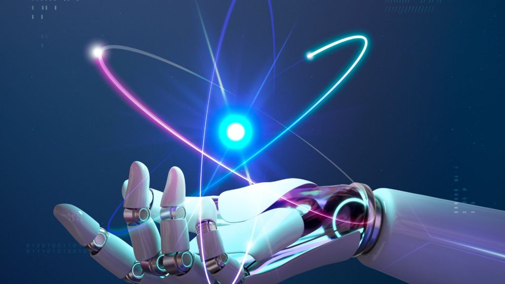 Robô segurando energia