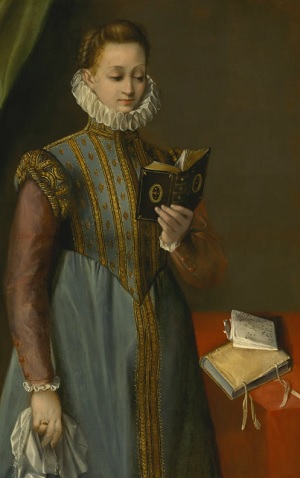 Retrato de Quintilia Fischieri com exemplo de letterlocking