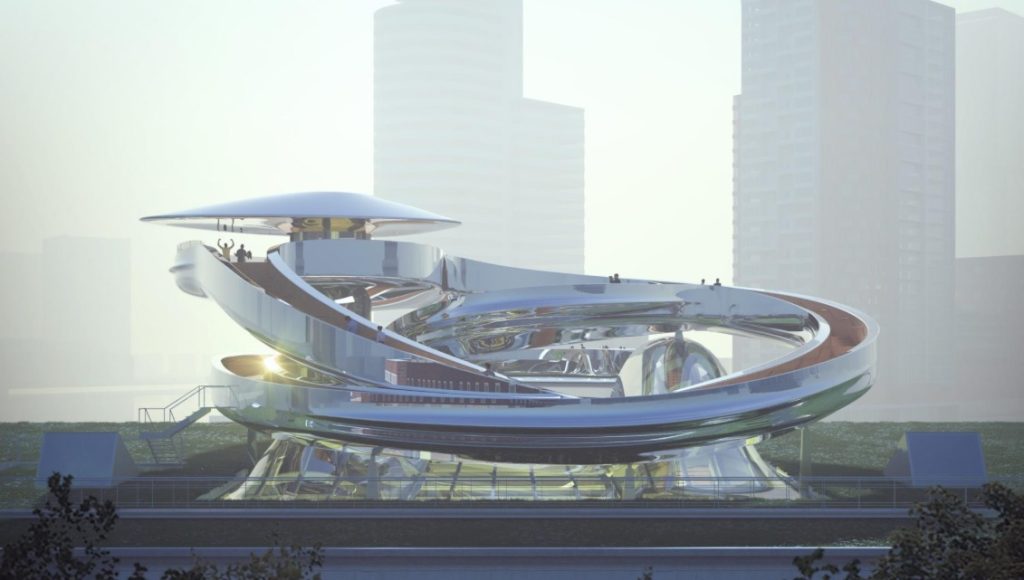 vista lateral do museu Fenix, em Roterdã