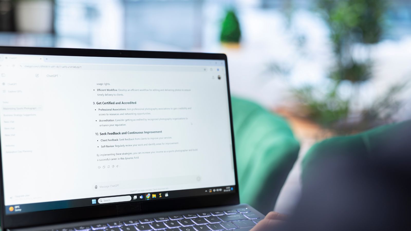 Tela de computador ligado no ChatGPT