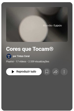 ação publicitária "Tintas que Tocam", da Tintas Coral no  YouTube
