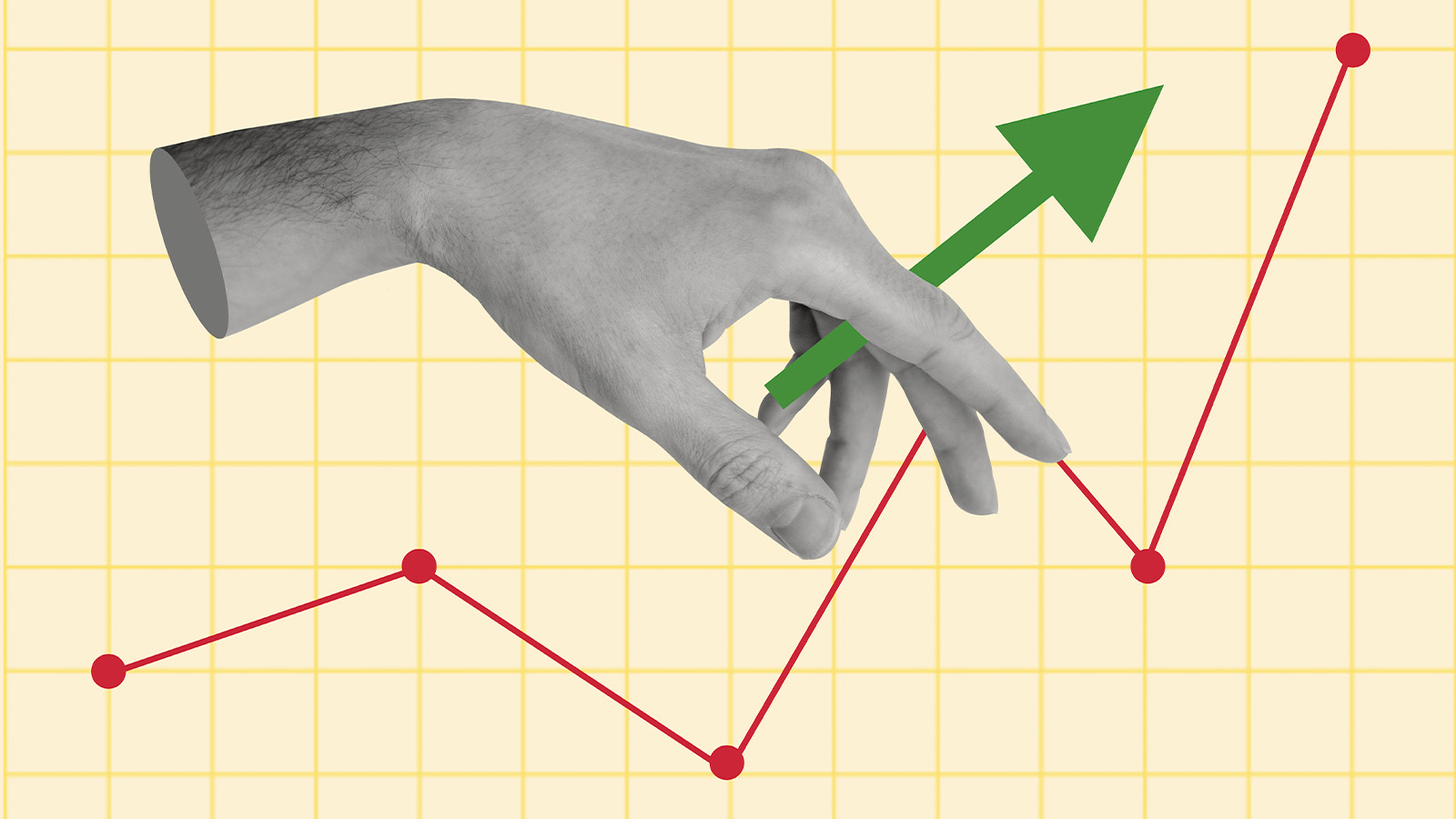 Gráfico mostrando tendência de alta