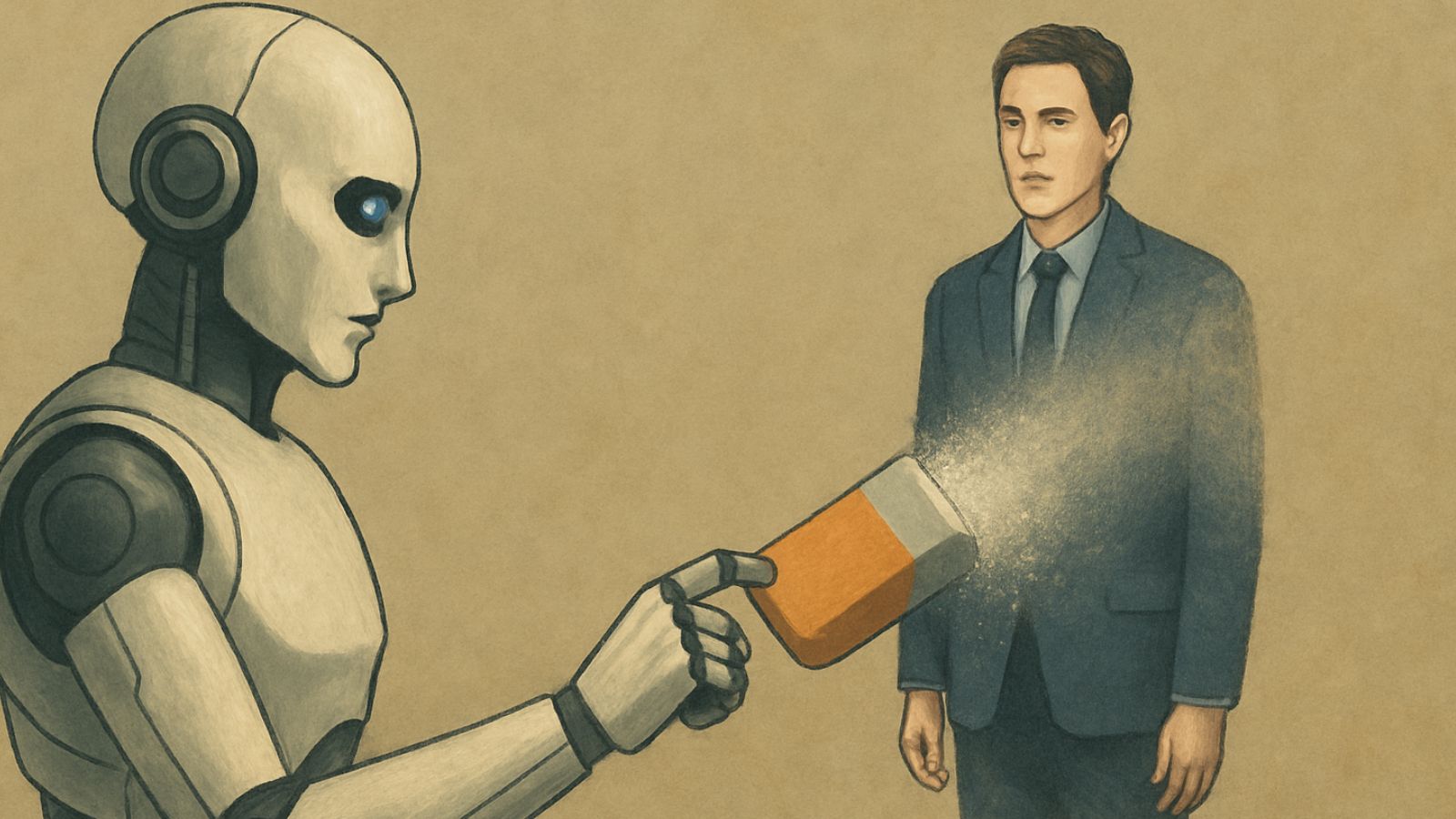 Robô apagando pessoa