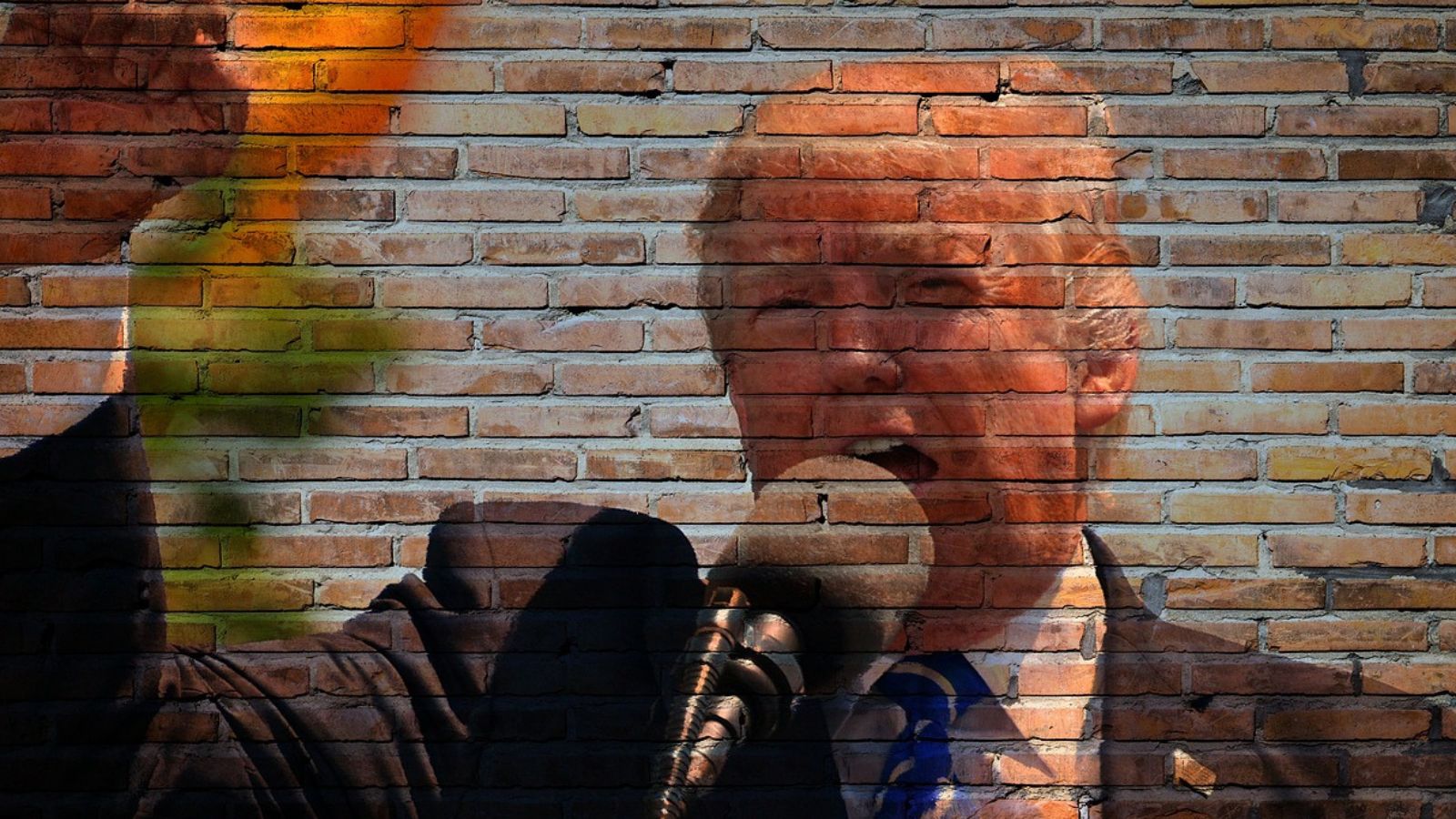 Foto do Trump em muro