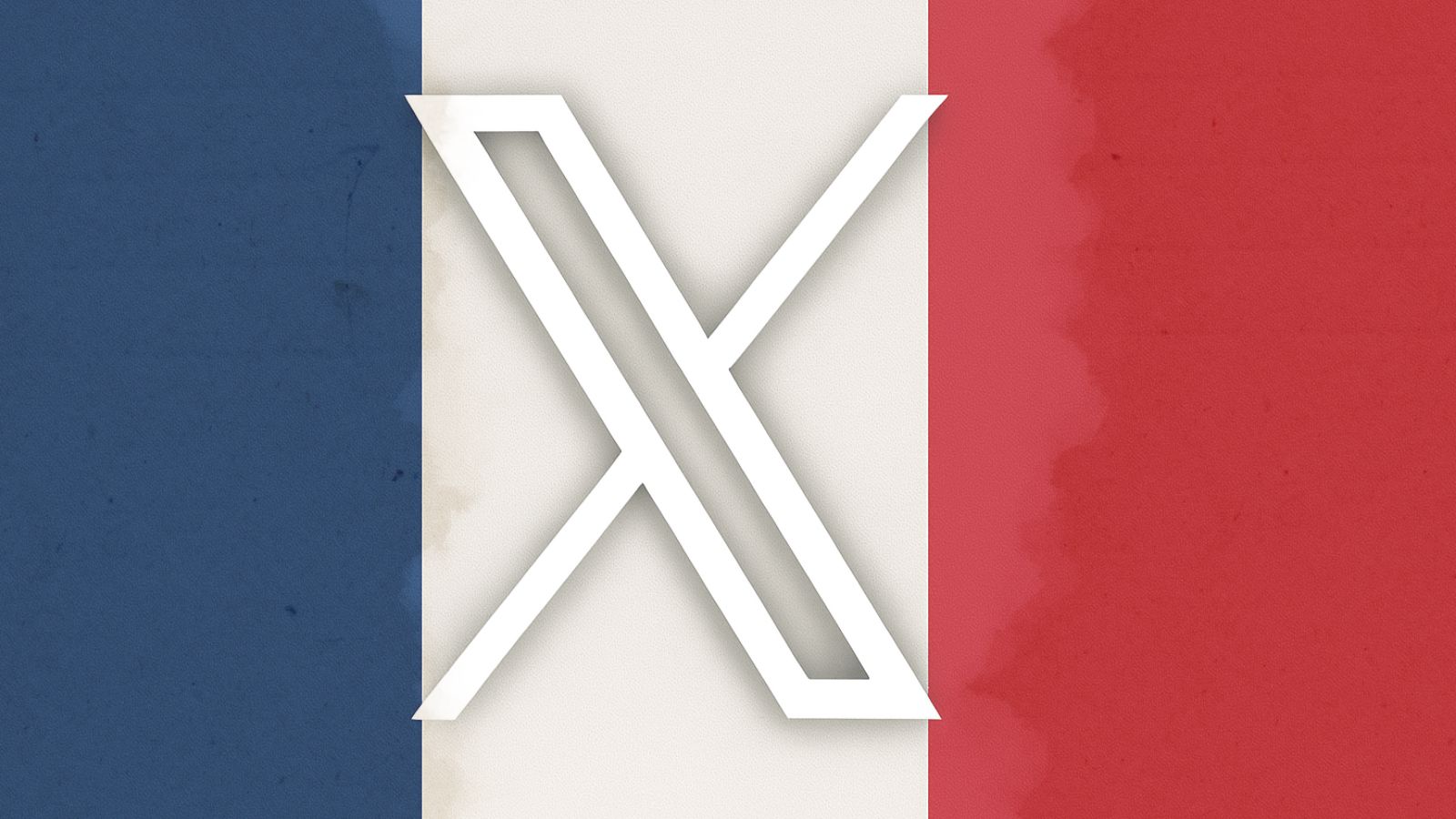 Símbolo do X co bandeira da França ao fundo