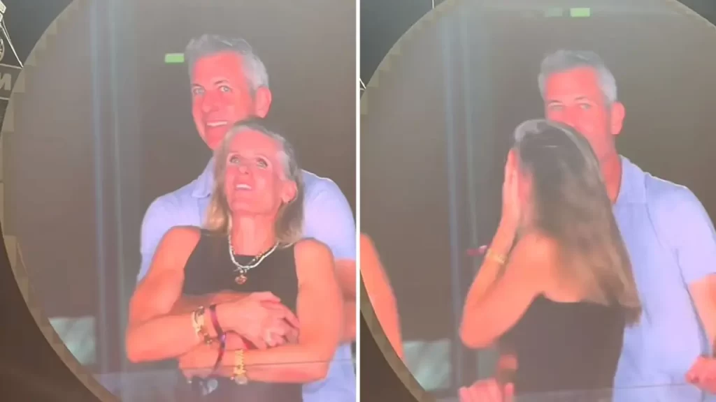 casal flagrado em beijo no show do Coldplay