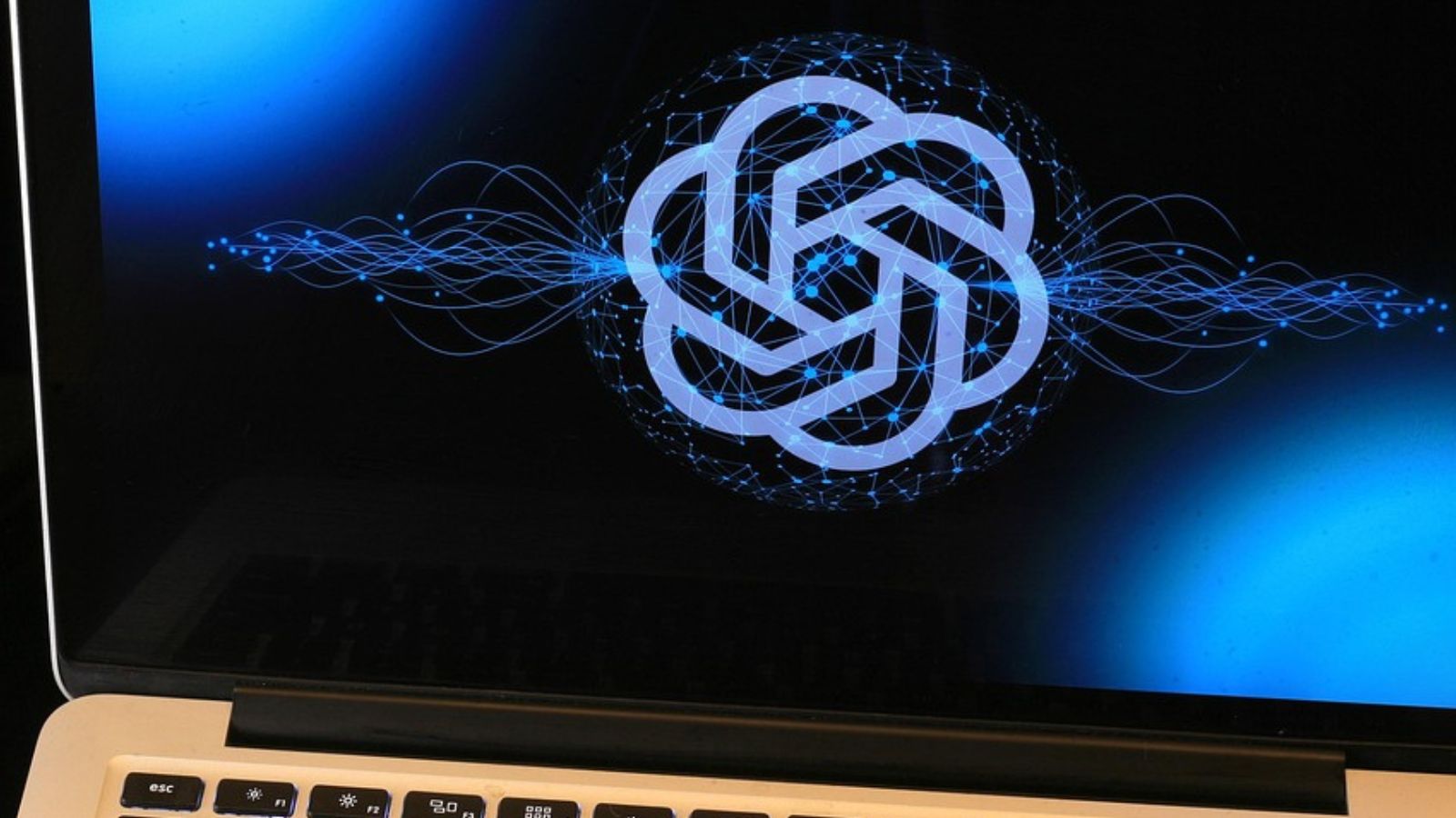 Símbolo do ChatGPT em notebook