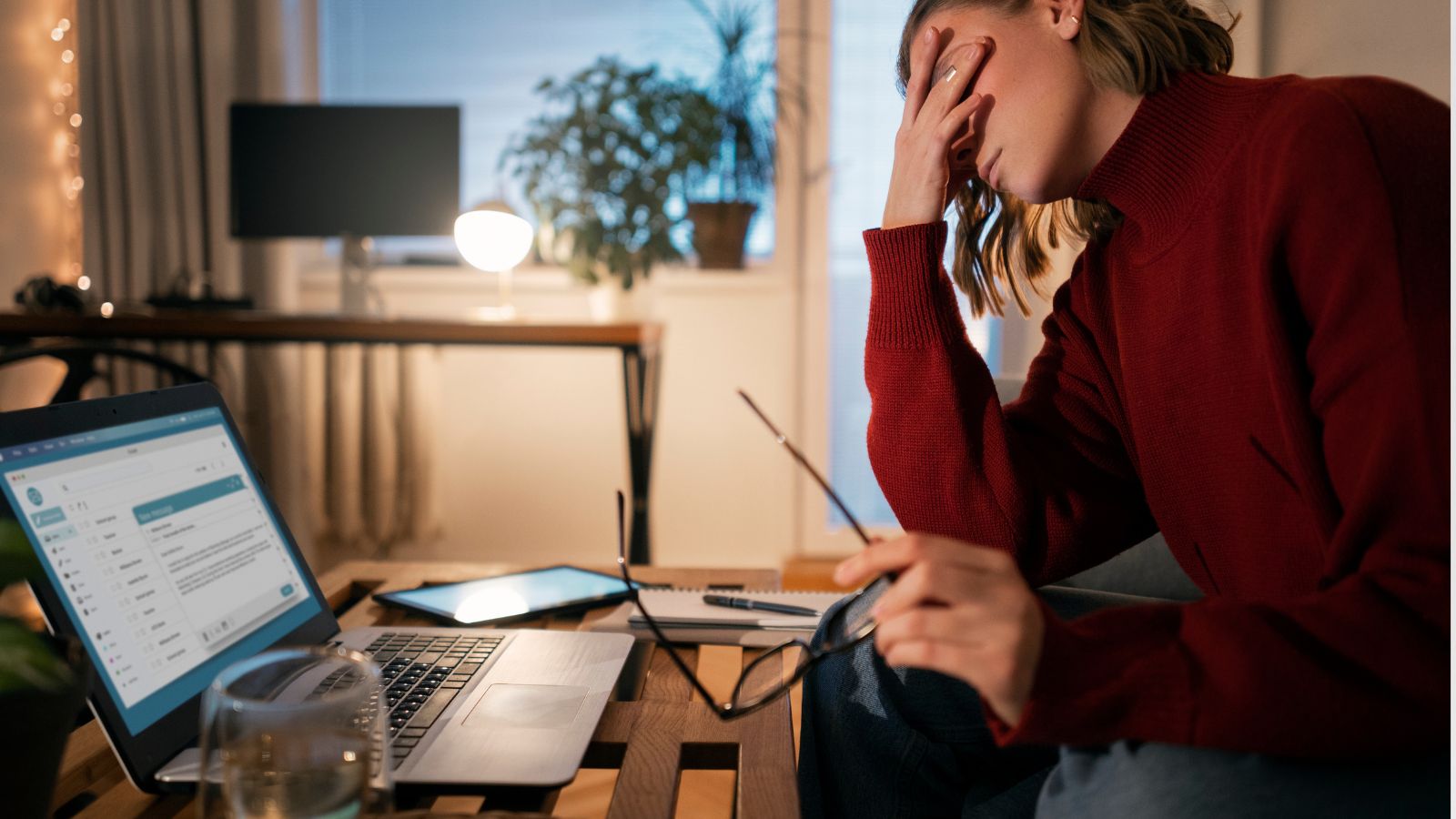 Mulher estressada trabalhando