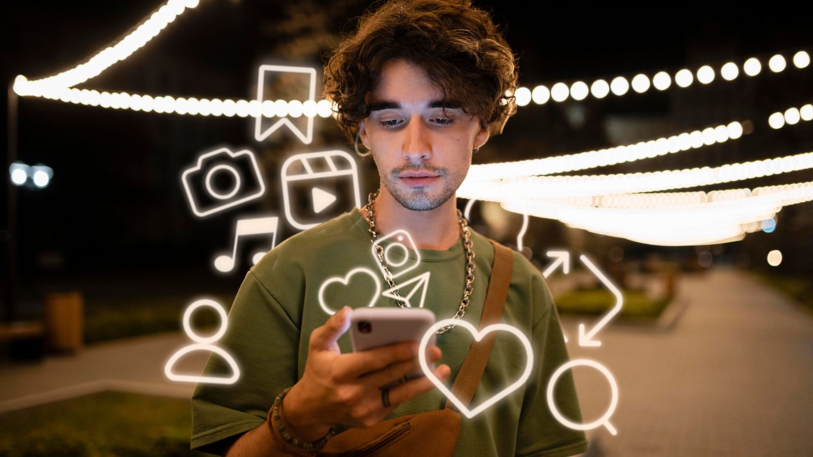 Jovem utilizando as redes sociais