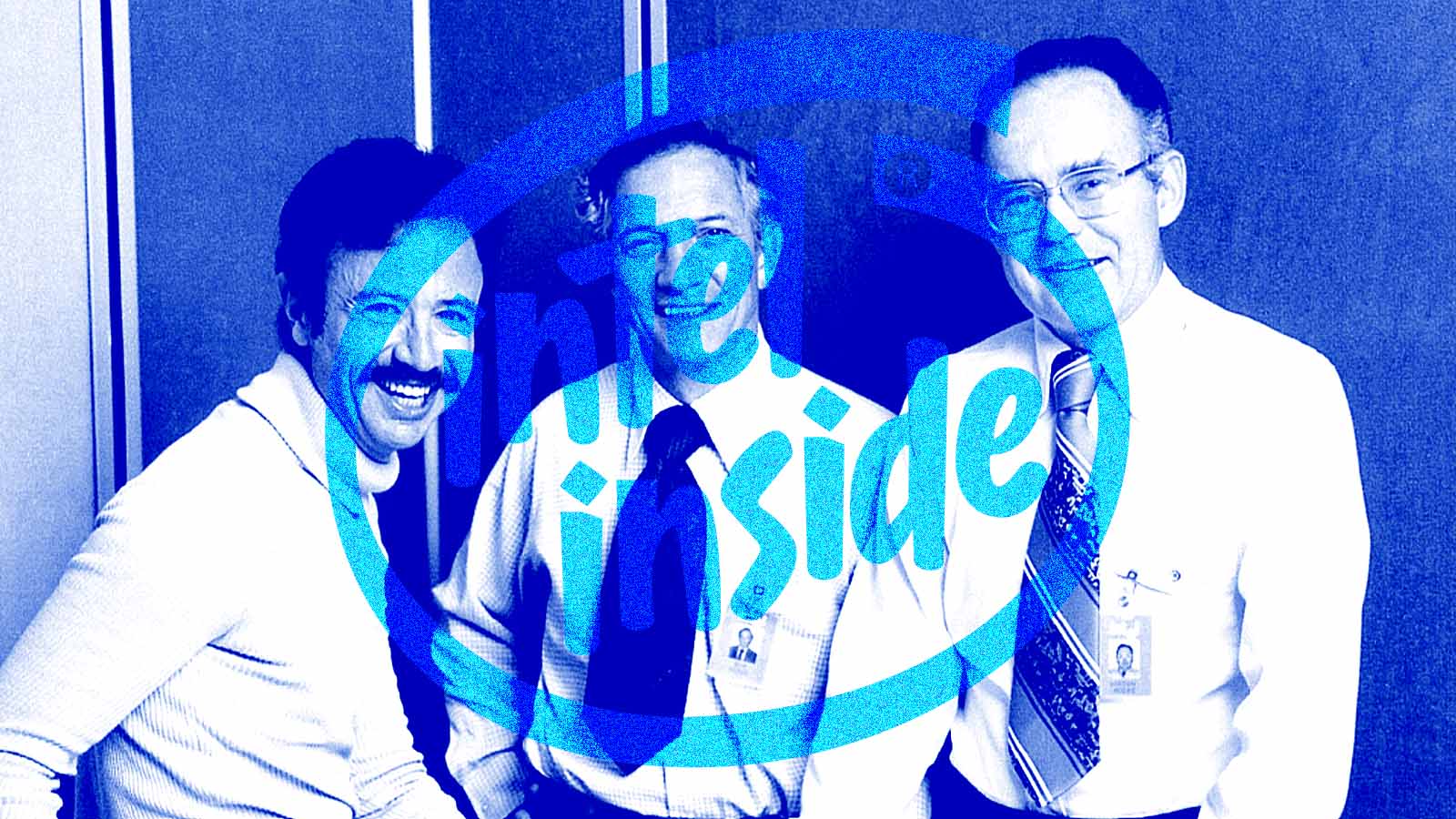 Andy Grove, Robert Noyce e Gordon Moore, da Intel, em 1978