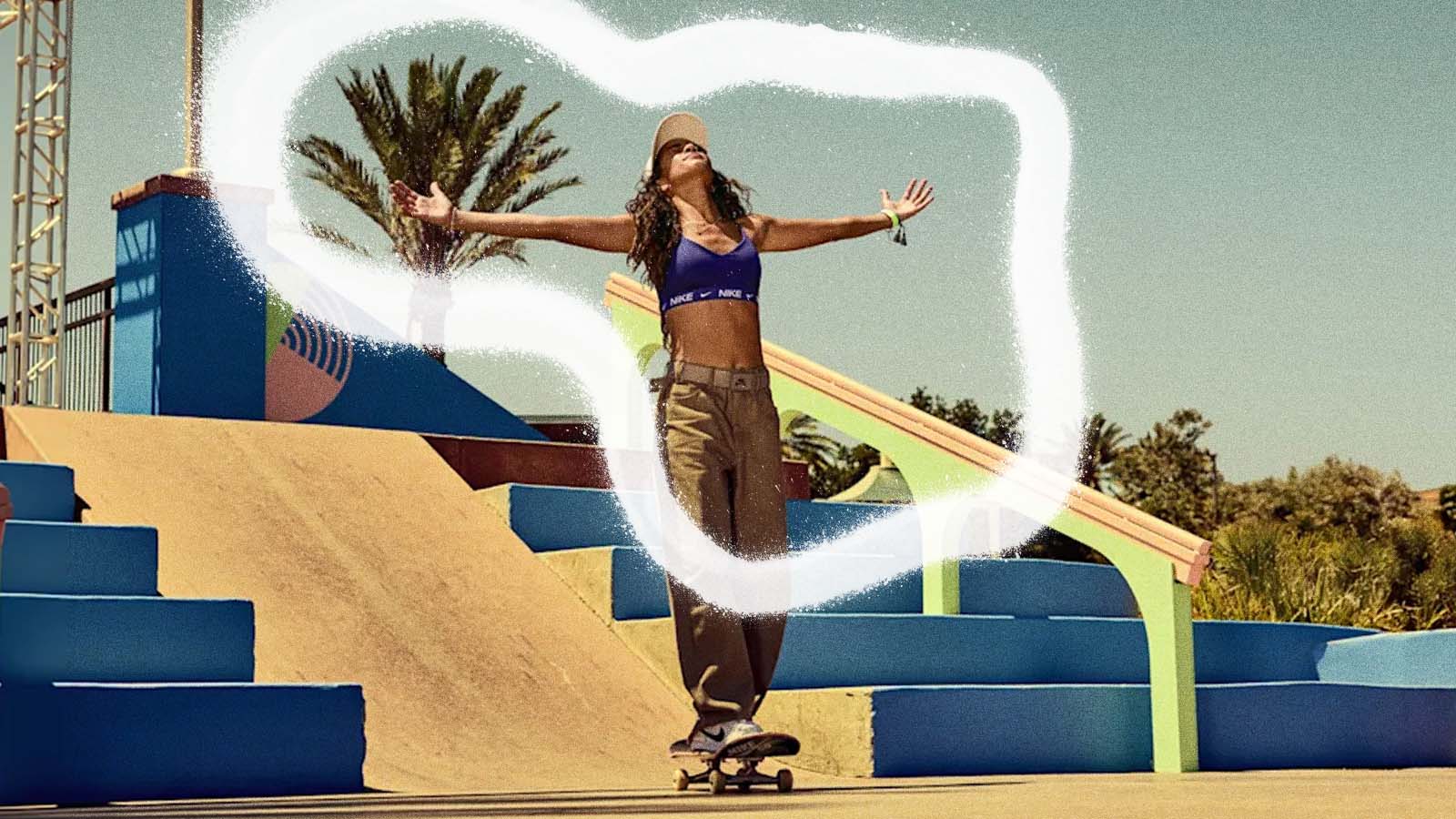 A skatista Rayssa Leal em campanha da Nike