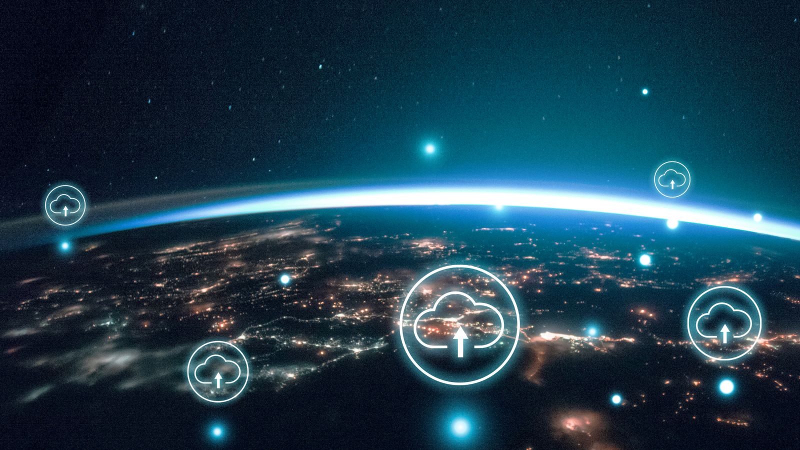 Símbolos de nuvem e órbita da Terra