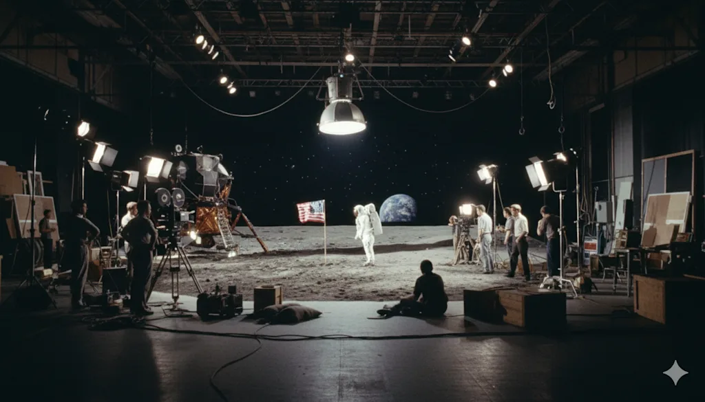 foto manipulada por IA sugere que pouso na Lua foi encenação