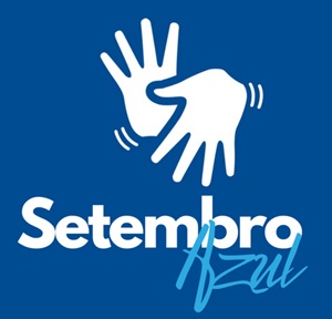 símbolo da iniciativa Setembro Azul para surdos