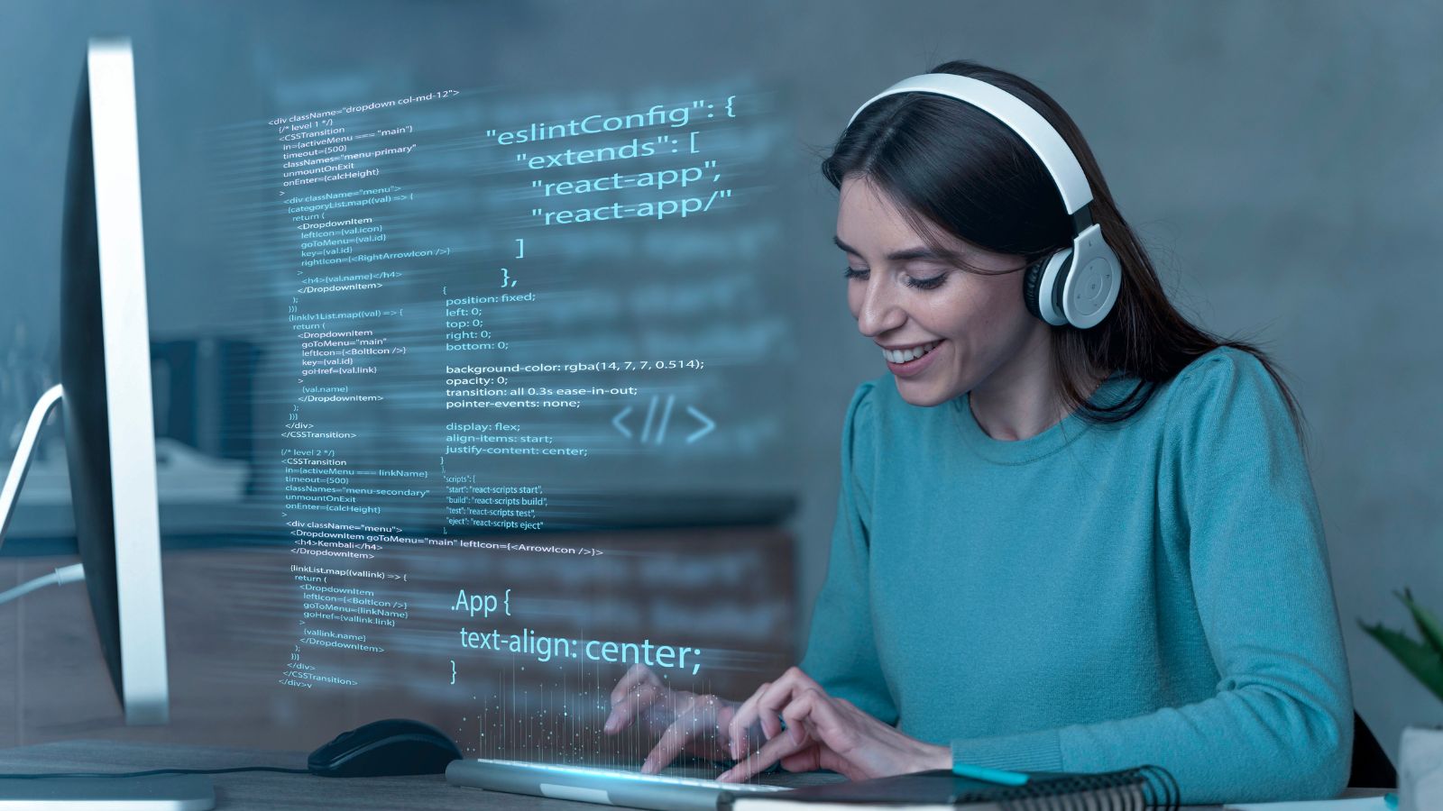 Mulher trabalhando no computador