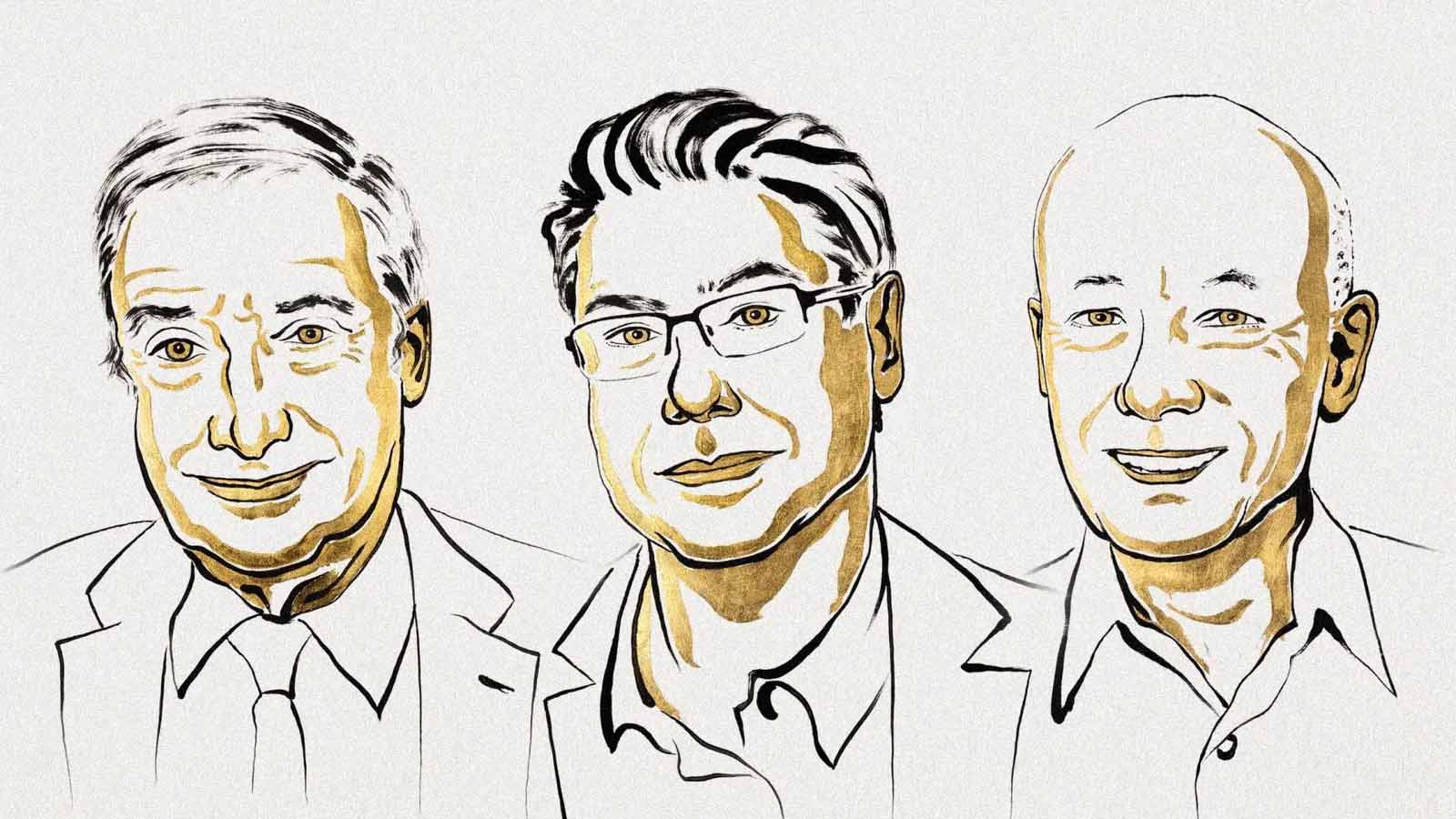 Joel Mokyr, Philippe Aghion e Peter Howitt, ganhadores do Prêmio Nobel de Economia de 2025