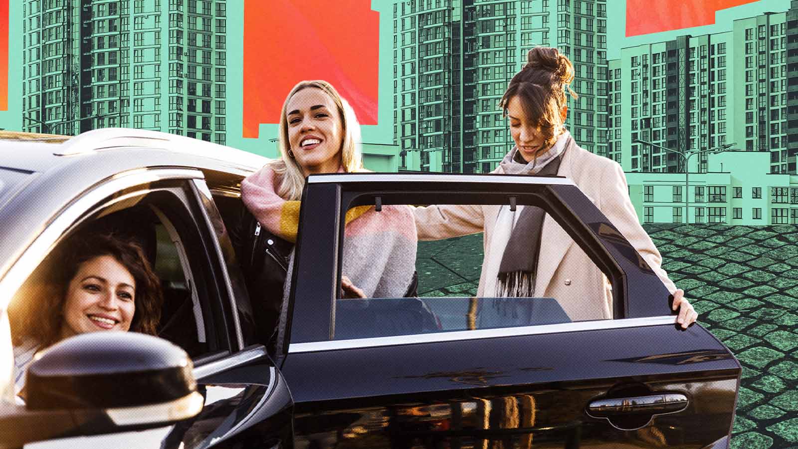 motorista e passageira de carro de aplicativo