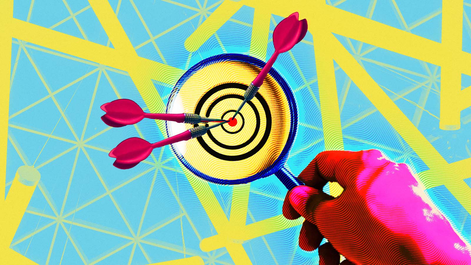 dardos acerta o centro de um alvo