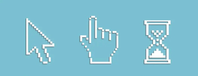 ícones de cursor, hiperlink e espera do Windows