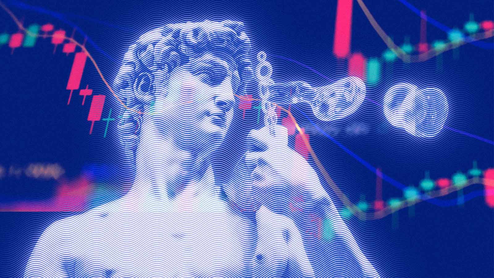 especulação com empresas de IA: estátua sopra bolhas de sabão