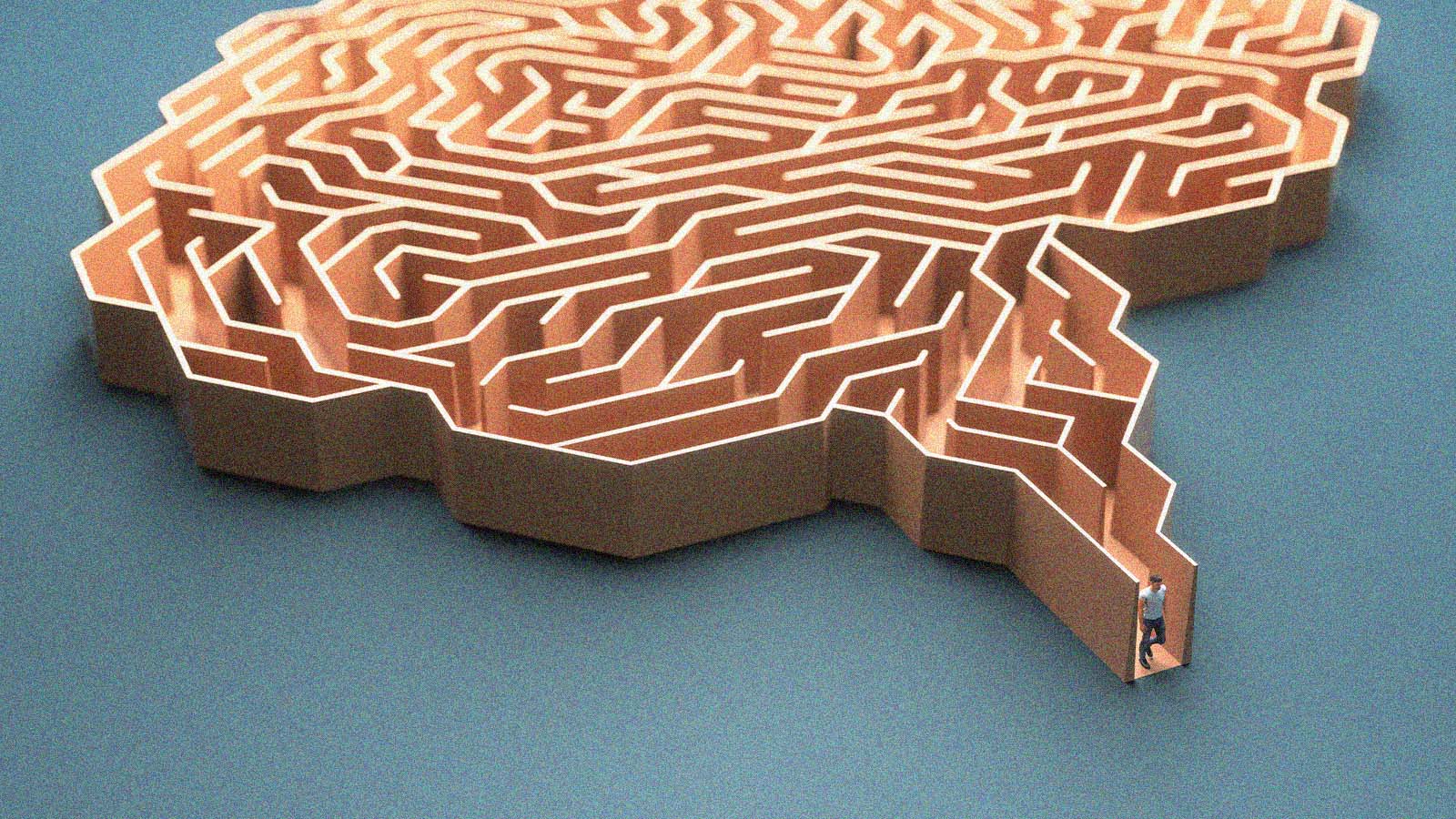 labirinto em forma de cérebro