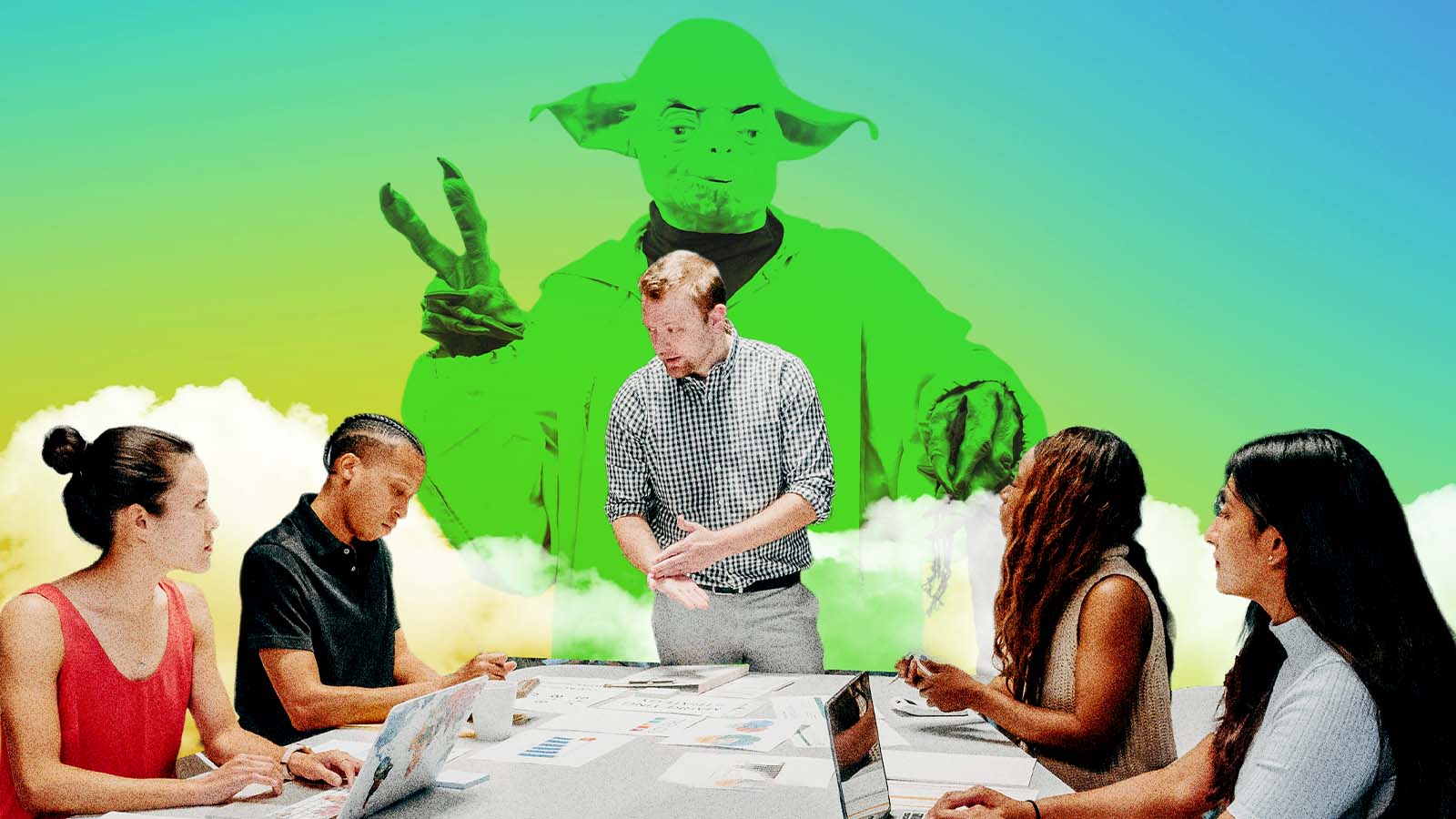 mentor orienta funcionários