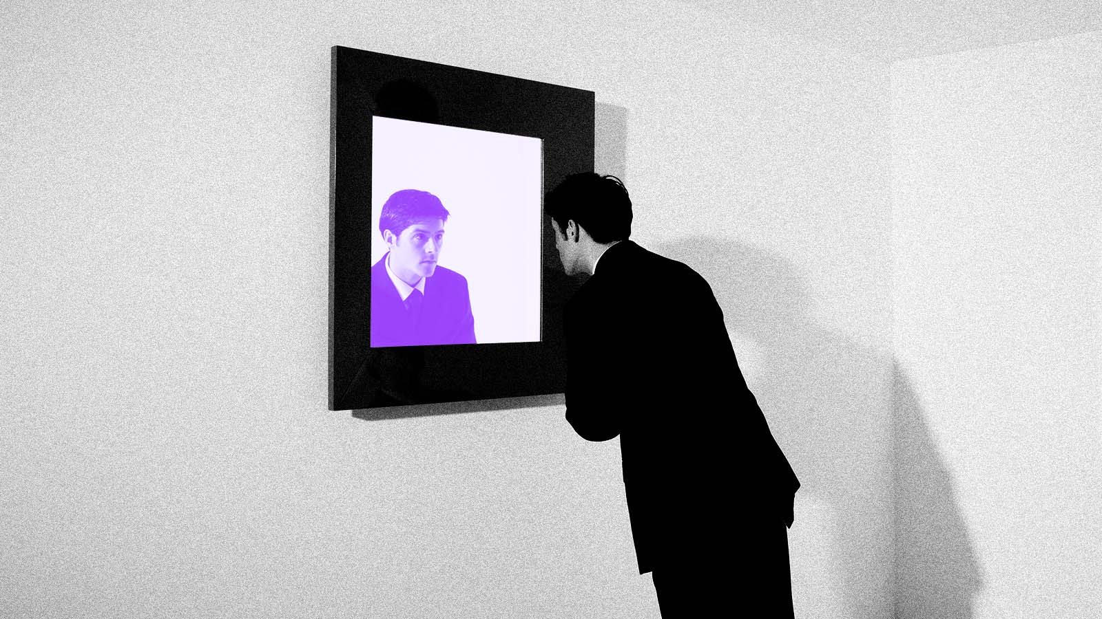 homem vestindo terno e gravata se olha no espelho