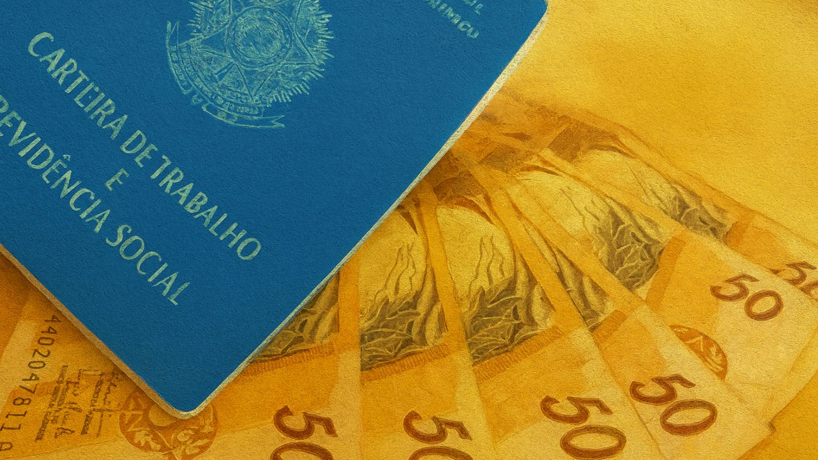 Dinheiro e carteira de trabalho