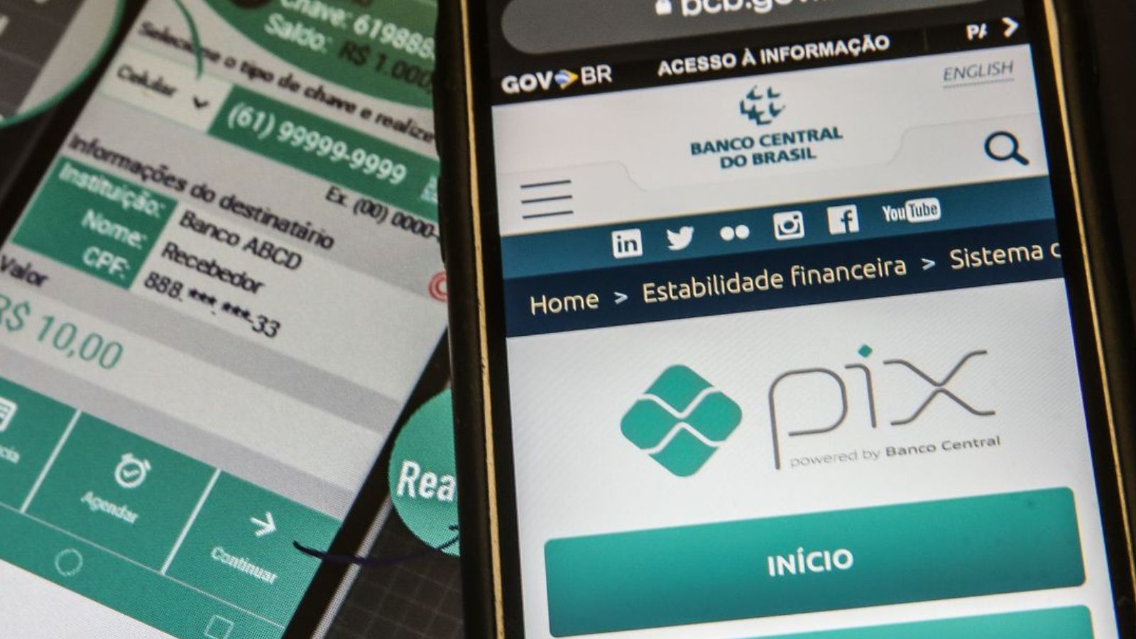 Tela do Pix no celular