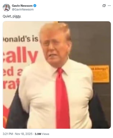 meme na rede social X sobre Donald Trump