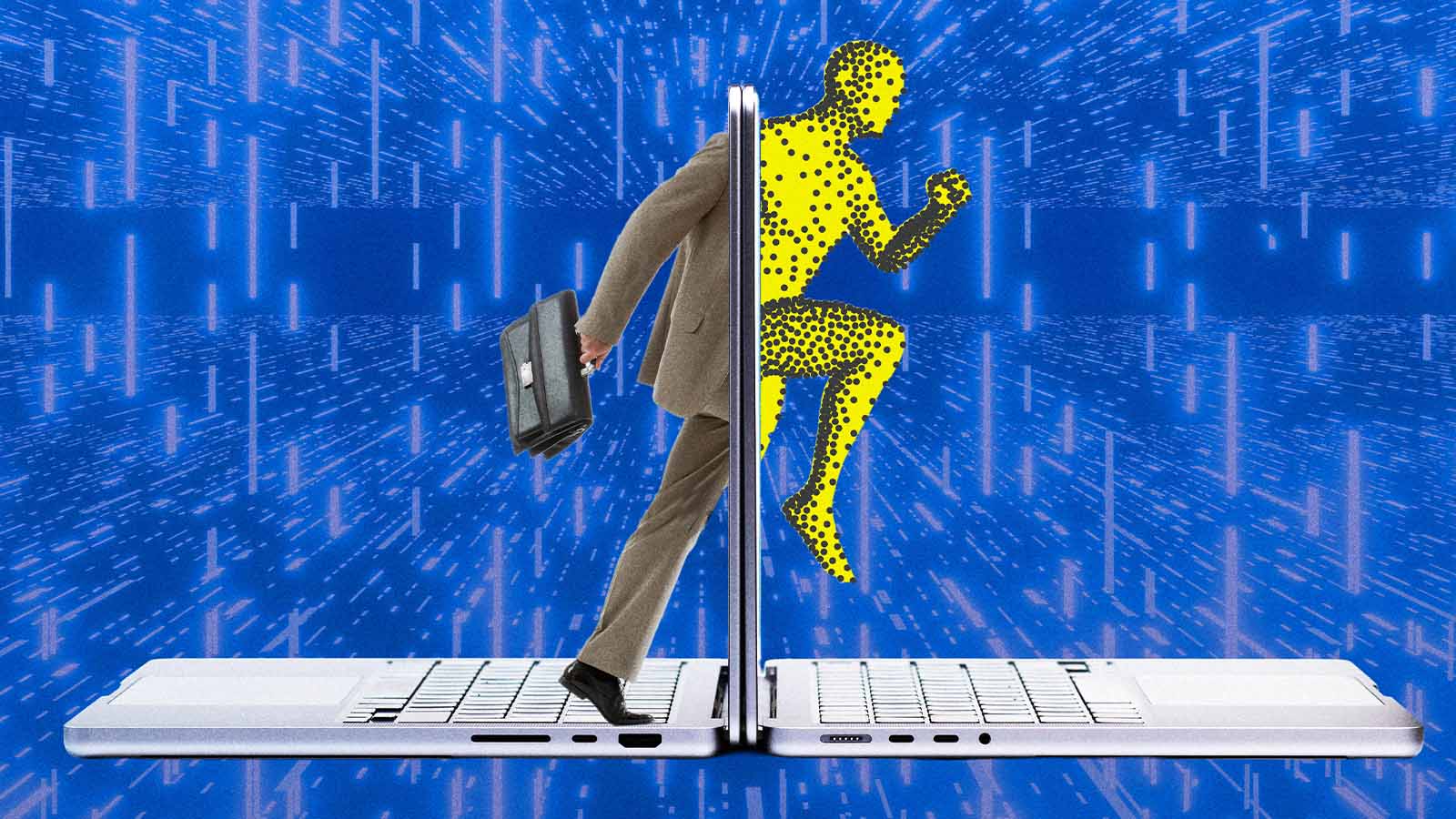 substituição de funcionários humanos por agentes de IA