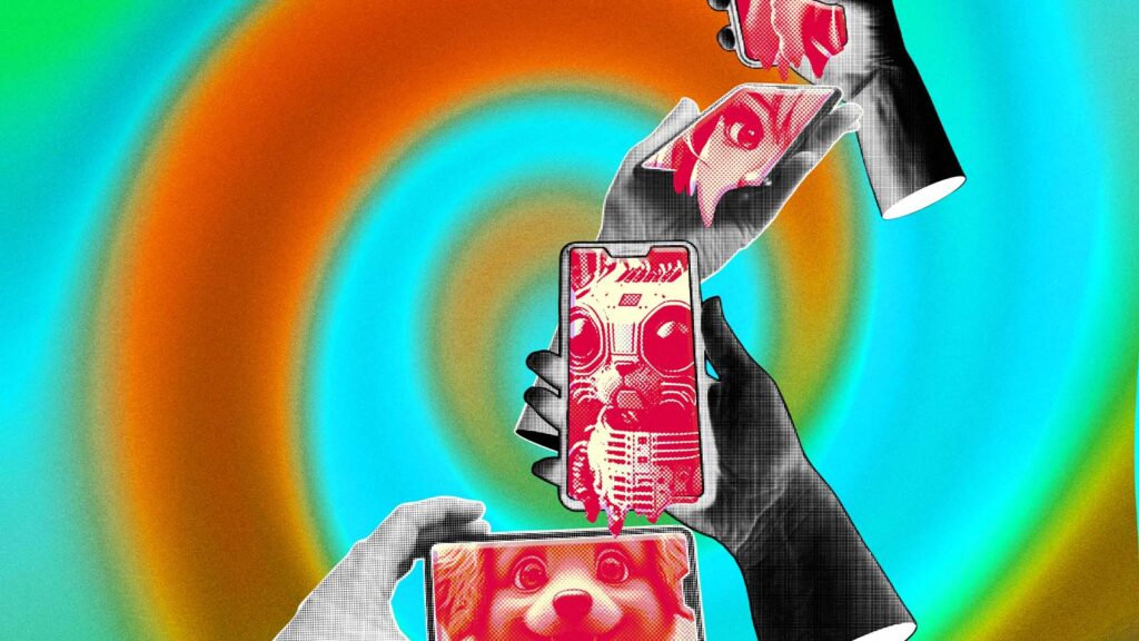 conteúdo de baixa qualidade criado por IA no celular