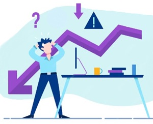 funcionário preocupado com crise na empresa