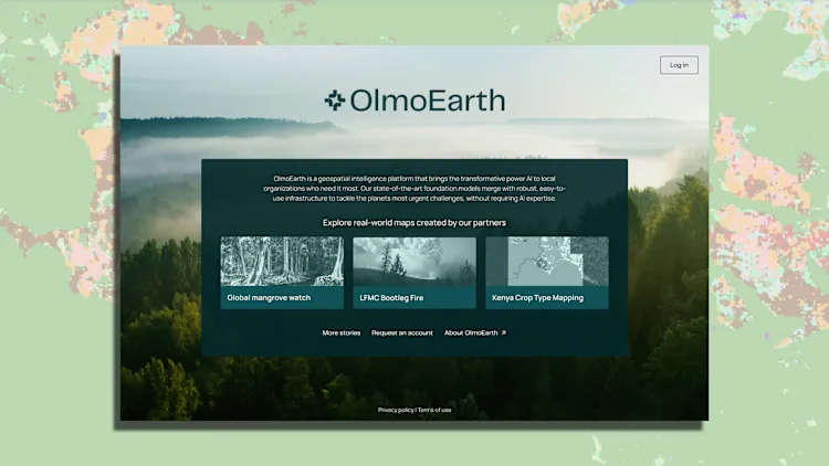 página inicial da IA de  monitoramento OlmoEarth