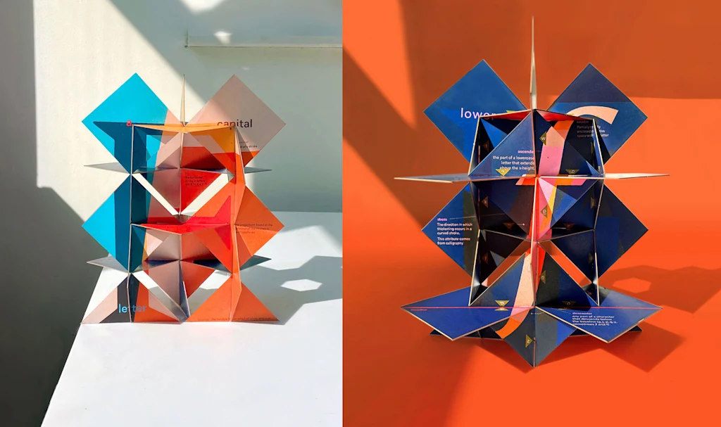 livro em 3D sobre tipografia