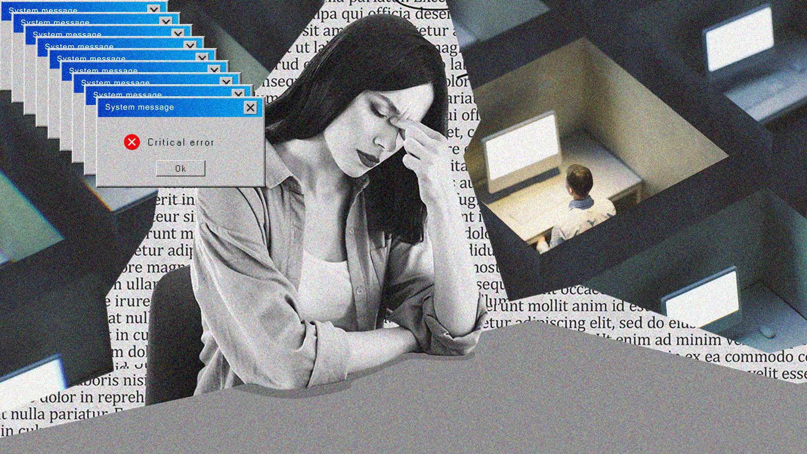 pessoa com a cabeça baixa e mão na testa expressando cansaço