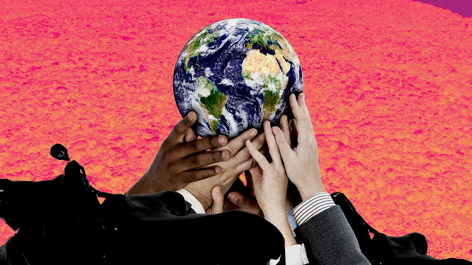 mãos sustentam o planeta Terra