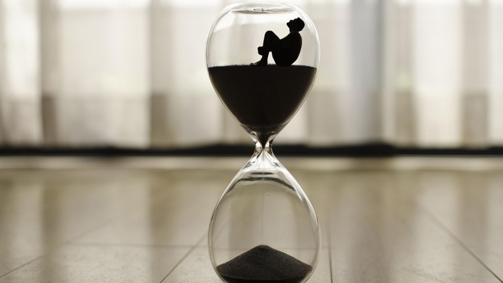 Ampulheta pessoa dentro