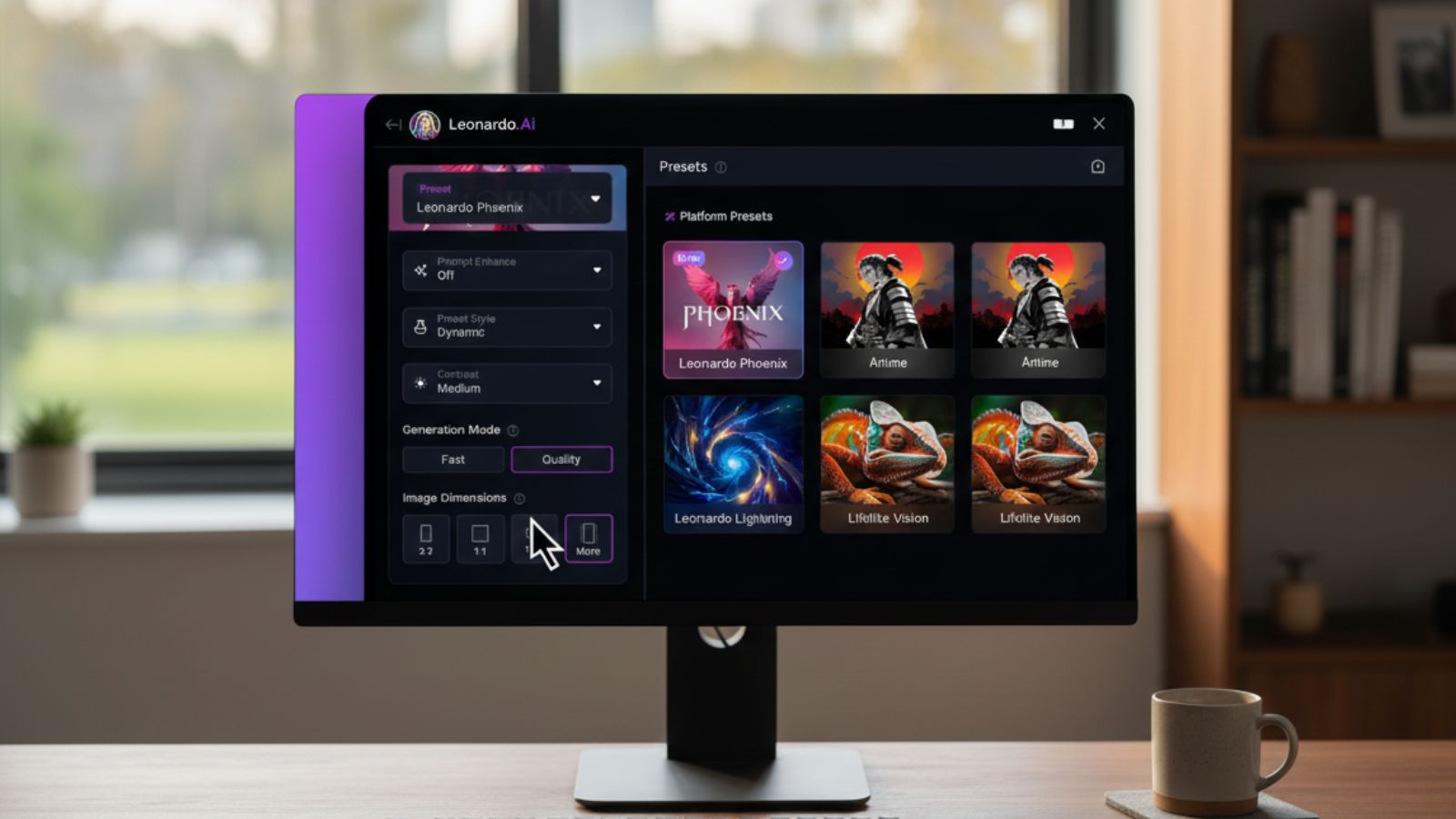 Tela do Leonardo AI em PC