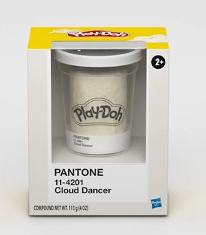 pote de Play-Doh na cor do ano 2026 da Pantone, Cloud Dancer