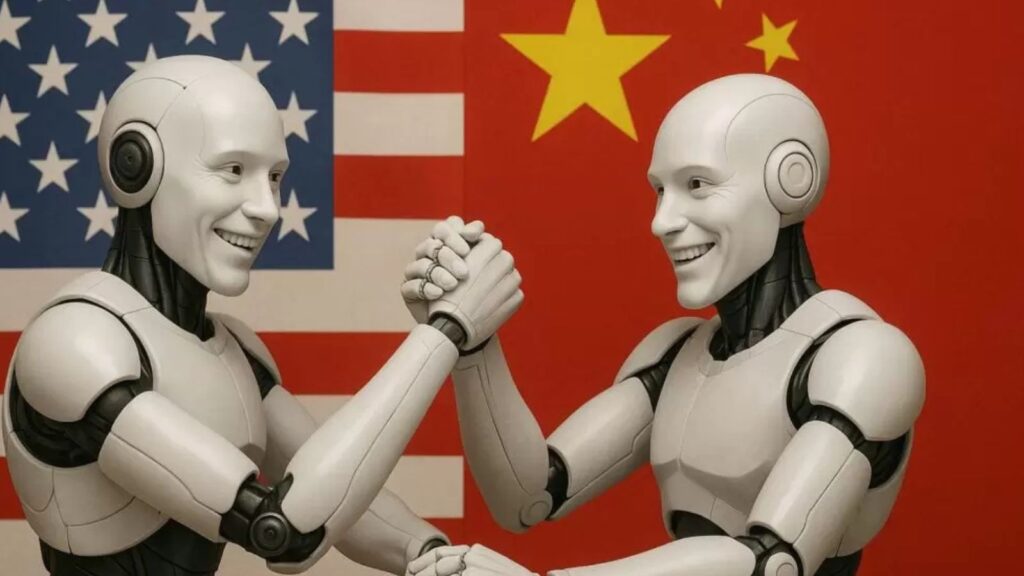 Robôs humanoídes China e EUA