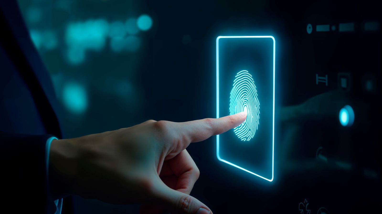 Pessoa clicando em biometria