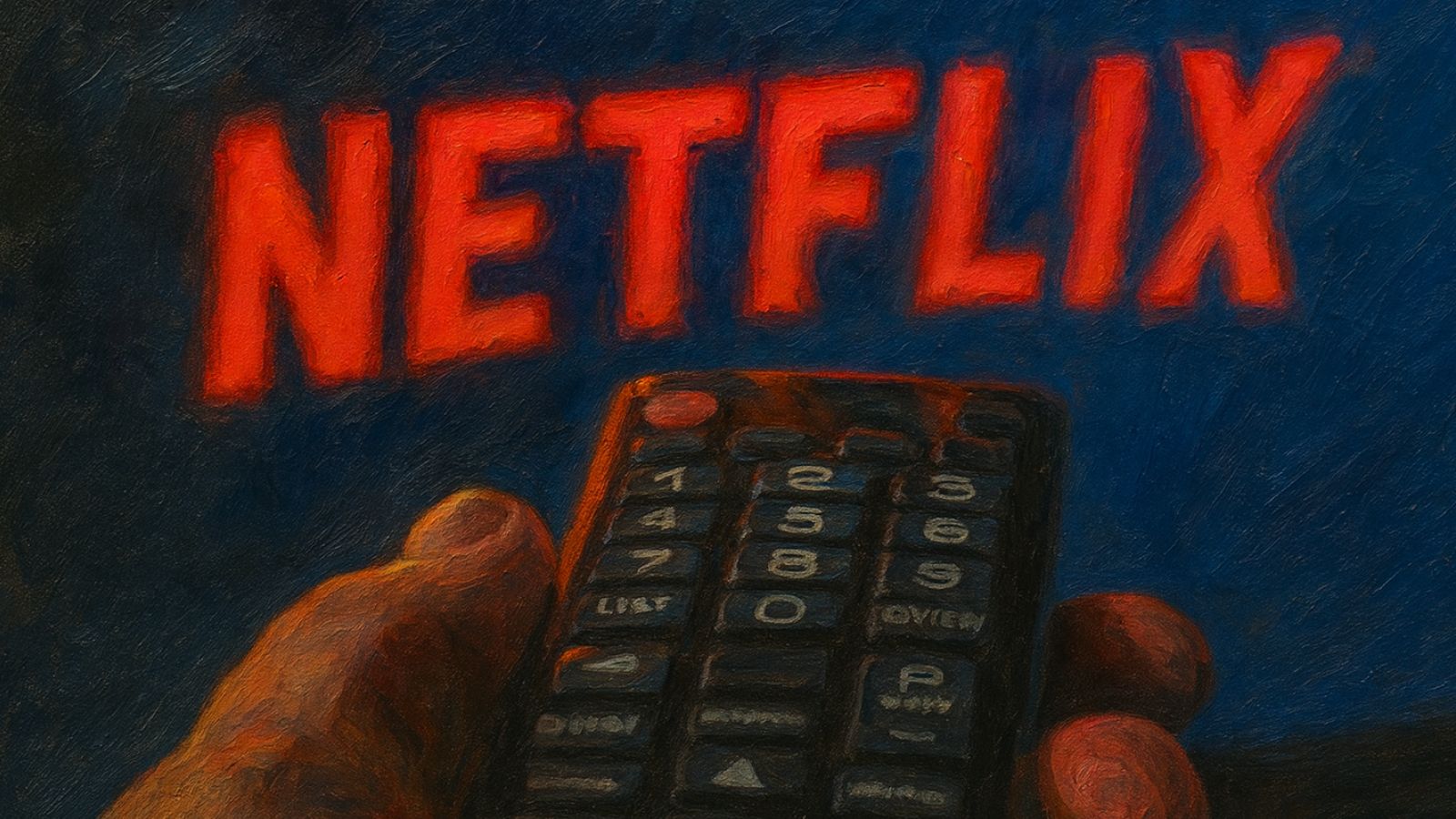 Netflix na TV e controle apontado