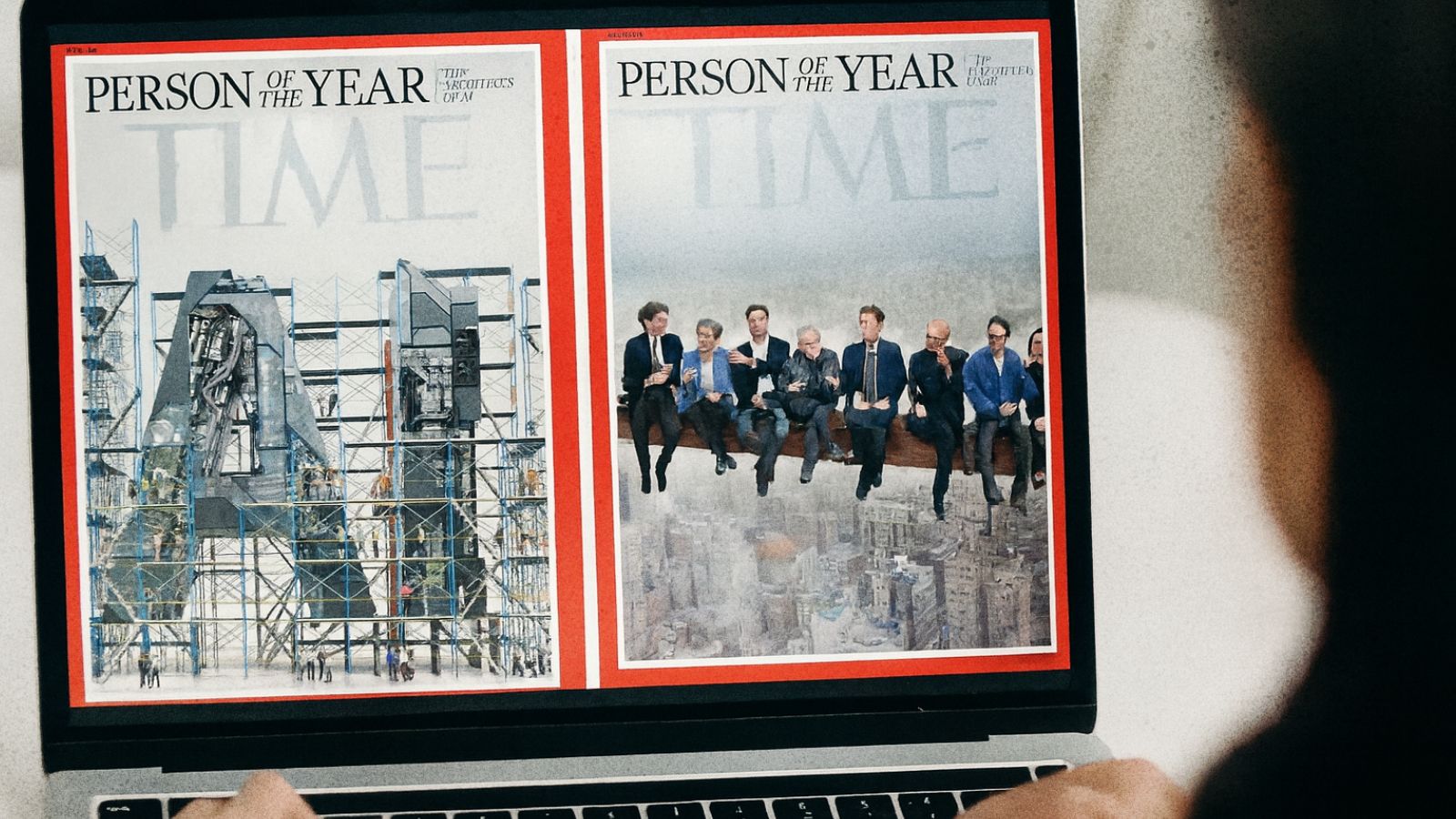 Capa da Revista Times em notebook