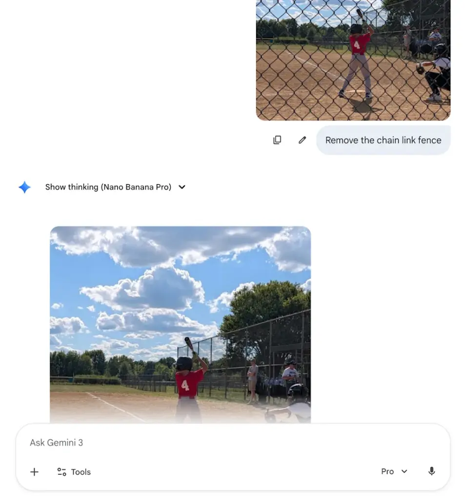 tela do aplicativo Nano Banana, do  Google, para edi&ccedil;&atilde;o de imagens com IA